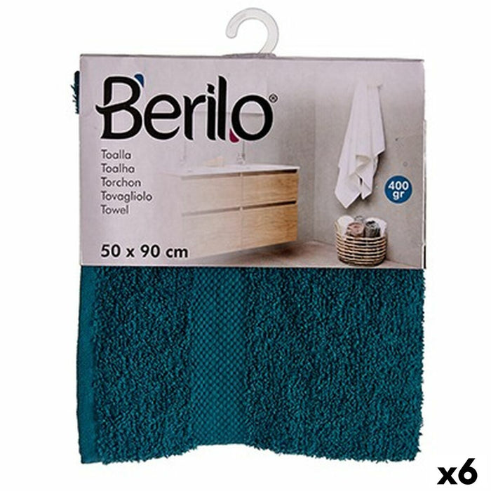 Кърпа за баня Berilo Син 80 % памук 20 % полиестер 50 x 90 cm 50 x 3 x 22 cm 50 x 90 x 0,2 cm (6 броя)