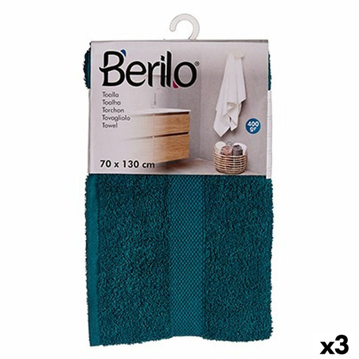 Кърпа за баня Berilo Син 80 % памук 20 % полиестер 70 x 130 cm 35 x 4 x 20 cm (3 броя)