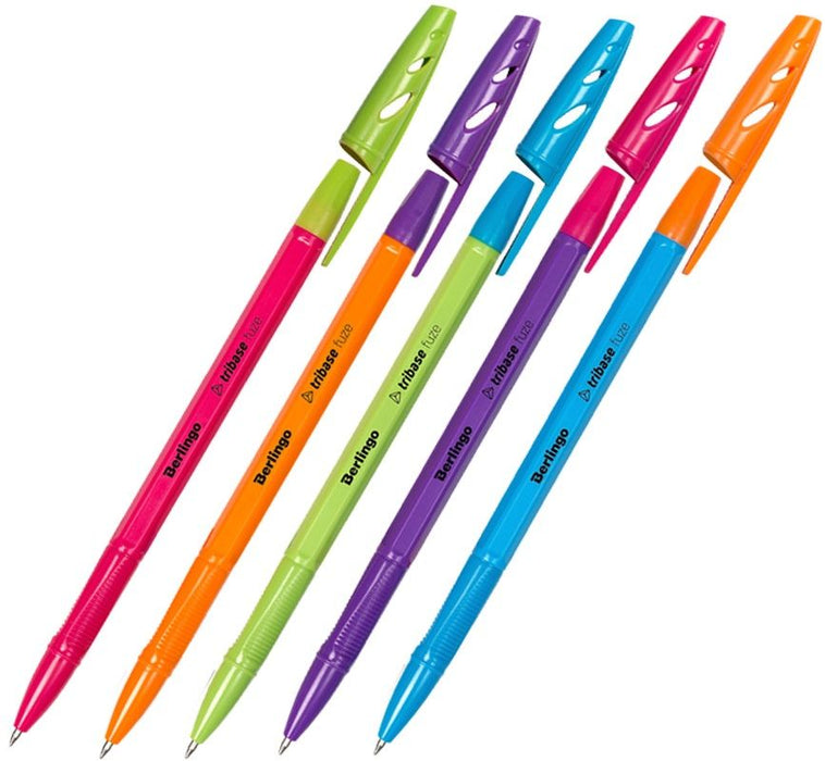 Химикалка Berlingo Tribase - Fuze, 0.7 mm, асортимент