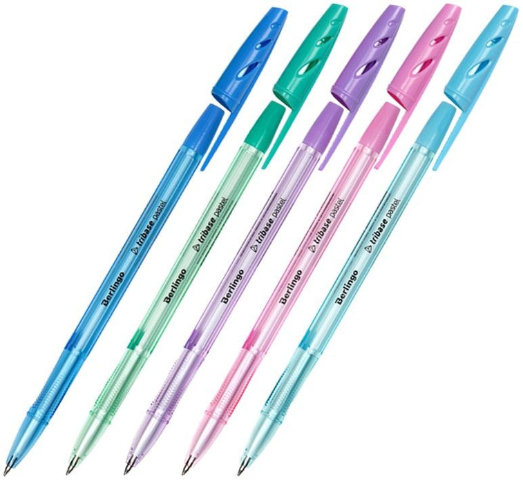 Химикалка Berlingo Tribase - Pastel, 0.7 mm, асортимент