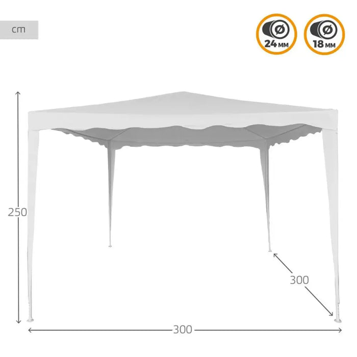 Беседка Aktive 300 x 250 x 300 cm Стомана Бял Пластмаса