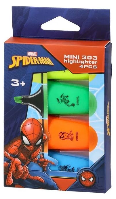 Комплект мини текст маркери Best Buy - Spider-Man, 4 пастелни цвята