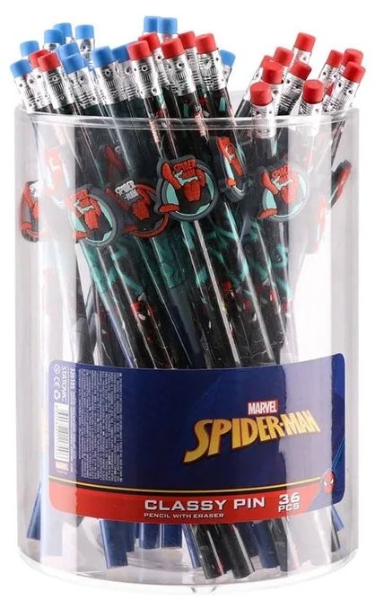 Графитен молив с гума Best Buy Classy Pin - Spider-Man, HB, асортимент