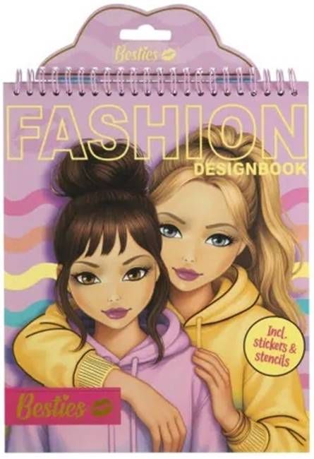 Книжка със стикери и шаблони Besties - Neon, асортимент