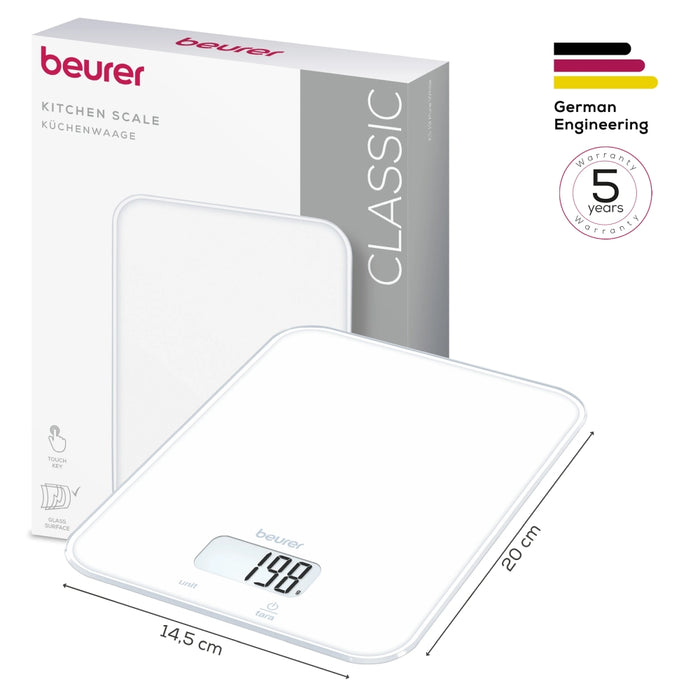 Кухненска везна Beurer KS 19 Pure White; 5 кг / 1 г