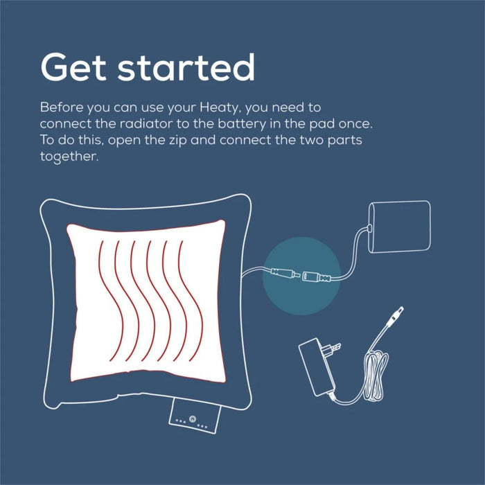 Beurer HK 77 Heaty обсидиан-син; литиево-йонна батерия; мека кадифена калъфка за възглавница, може да се пере в пералня на 30°C; 3 температурни настройки; бързо нагряване; BSS; 45(Д)x45(Ш) см