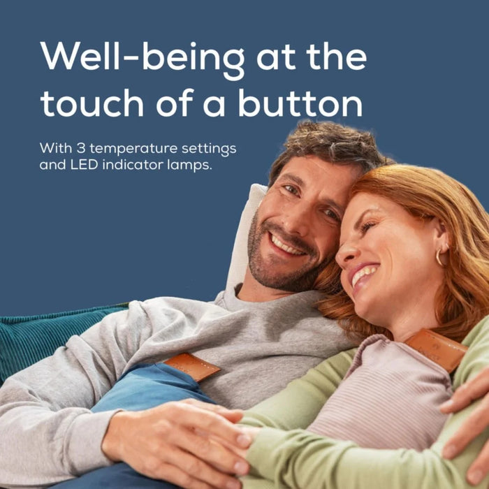Beurer HK 77 Heaty обсидиан-син; литиево-йонна батерия; мека кадифена калъфка за възглавница, може да се пере в пералня на 30°C; 3 температурни настройки; бързо нагряване; BSS; 45(Д)x45(Ш) см