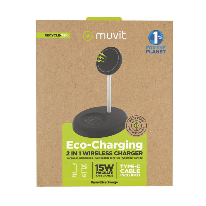 Безжично зарядно Muvit for Change Черен