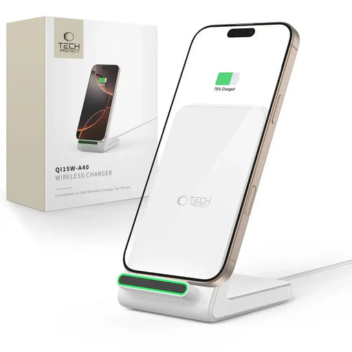 Безжично зарядно Tech-Protect QI15W-A40 - бяло