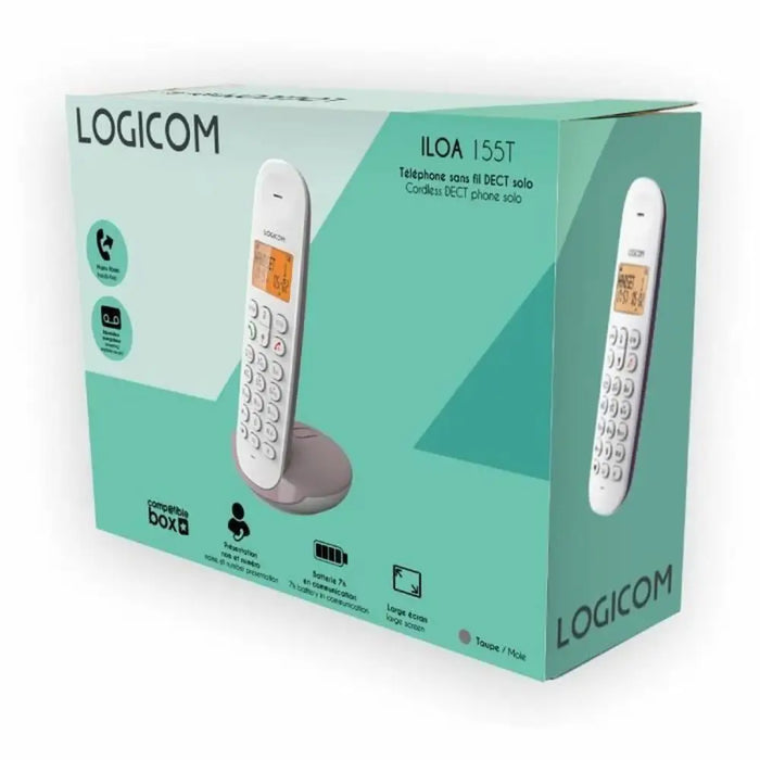 Безжичен телефон Logicom ILOA 155T SOLO Кафяв Сив Тъмнокафяв