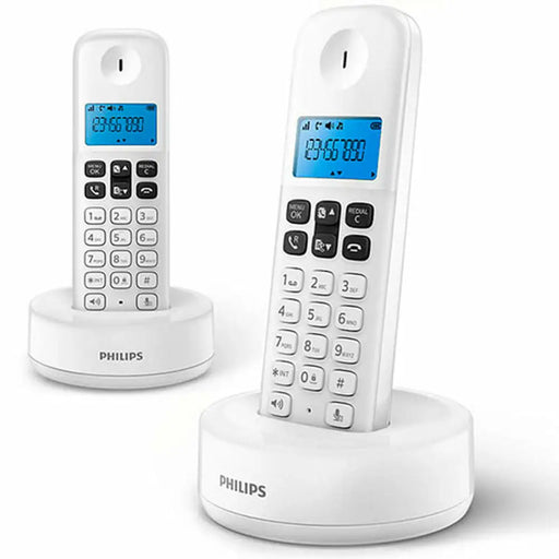 Безжичен телефон Philips D1612W/34 Син Бял Черен