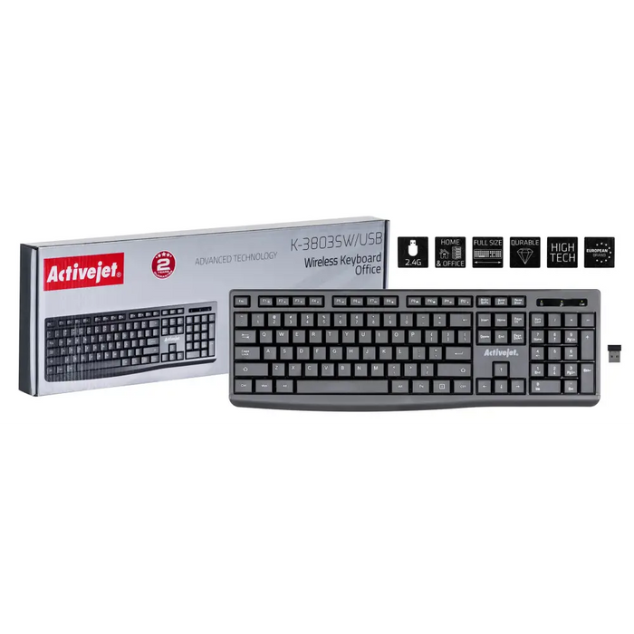 Безжична батерия Activejet K-3803SW Keyboard захранвана
