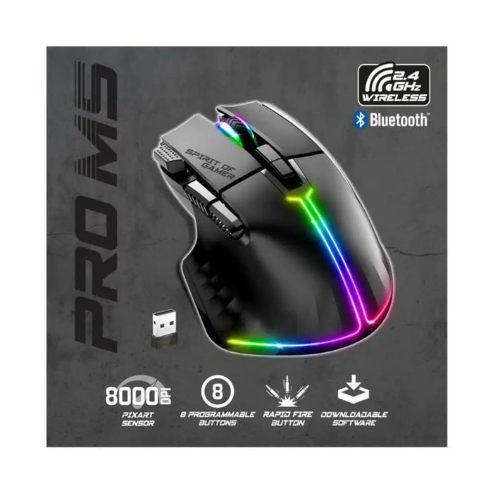 Безжична мишка Spirit of Gamer Pro M5 Черен 8000 dpi