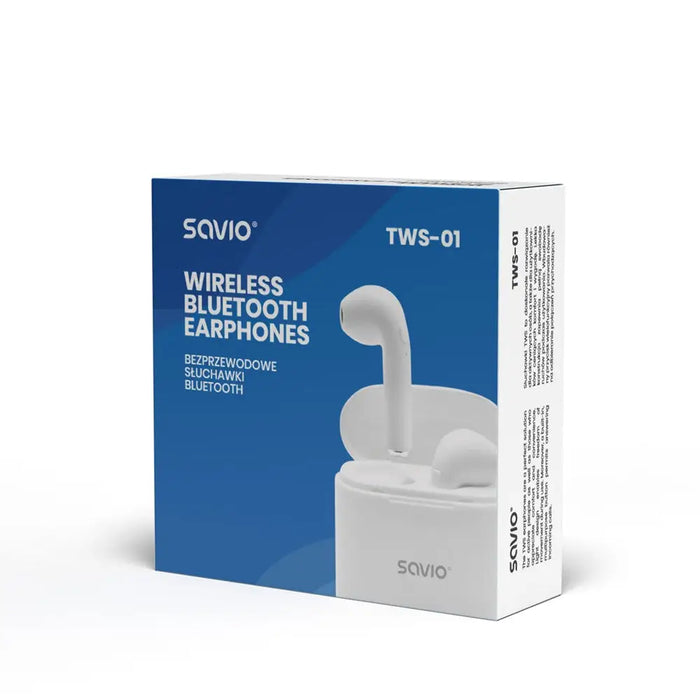 Безжични Bluetooth слушалки Savio TWS-01 бели