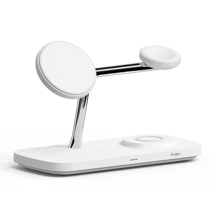 Безжично зарядно Ringke 3in1 QI2 MagSafe - бяло