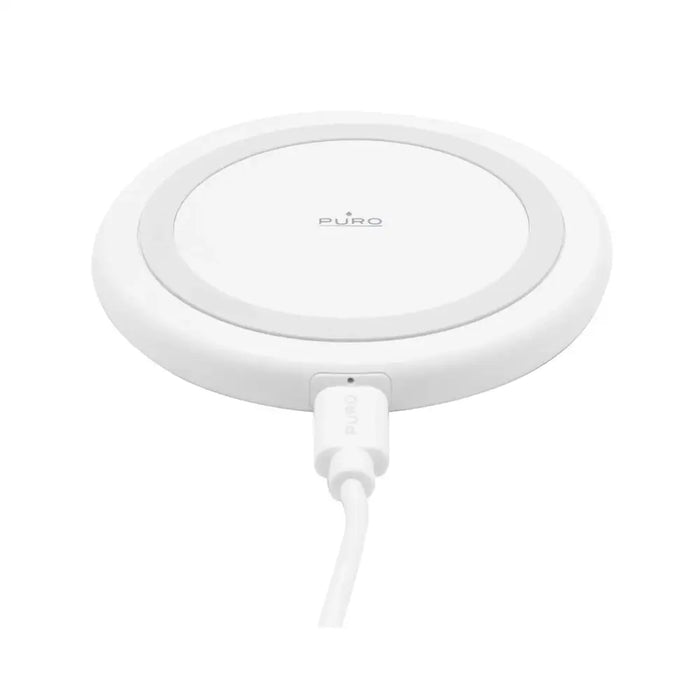 Безжично зарядно Puro за Android iPhone - бяло