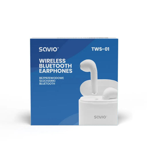 Безжични Bluetooth слушалки Savio TWS-01 бели