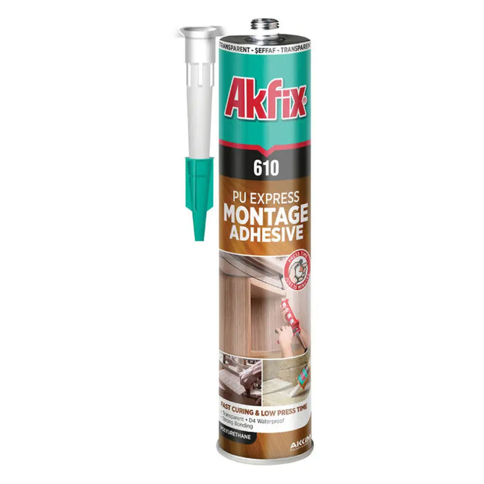 БЕЗЦВЕТНО ПОЛИУРЕТАНОВО ЛЕПИЛО PU EXPRESS 610 310 ML AKFIX