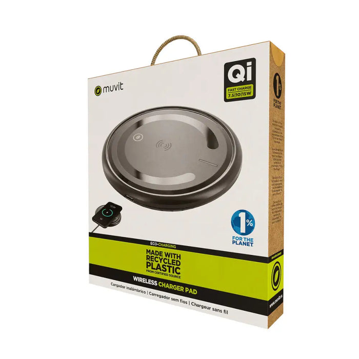 Безжично зарядно Muvit for Change W114-R BLACK Черен