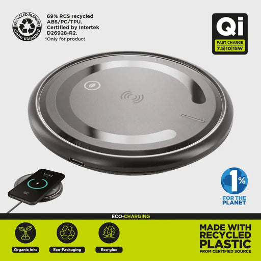 Безжично зарядно Muvit for Change W114-R BLACK Черен