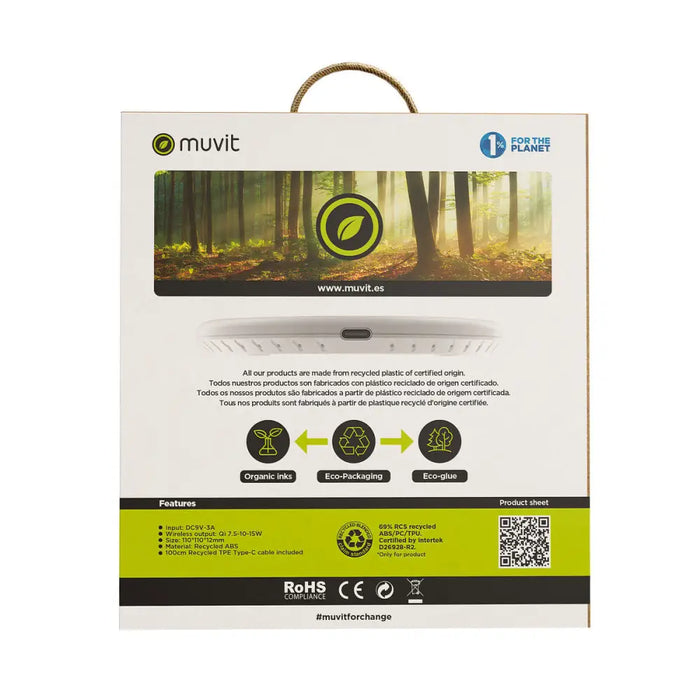 Безжично зарядно Muvit for Change W114-R WHITE Бял