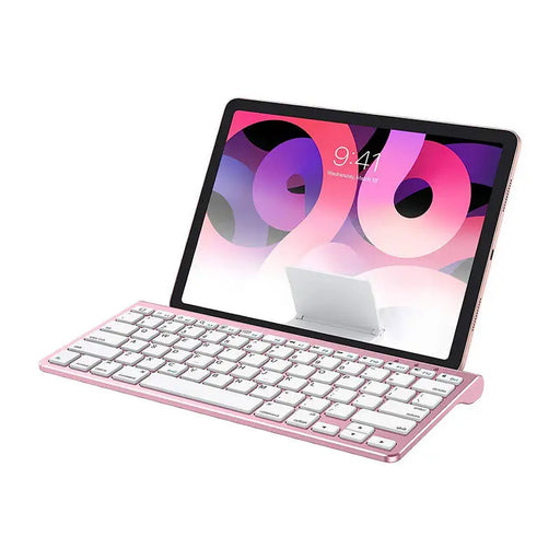Безжична клавиатура с поставка за iPad Omoton KB088 розова