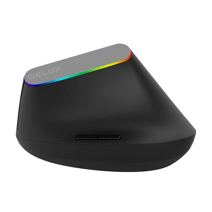 Безжична вертикална мишка Delux M618C 2.4G 1600DPI RGB черна