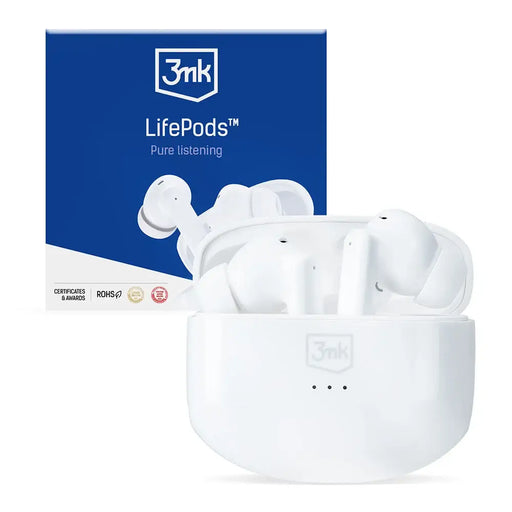 Безжични слушалки 3mk LifePods Bluetooth 5.3 ANC бели