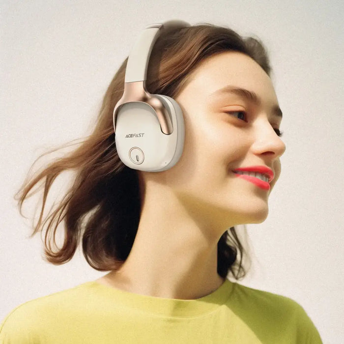 Безжични слушалки Acefast H2 Bluetooth 5.3 ANC 400mAh бежови