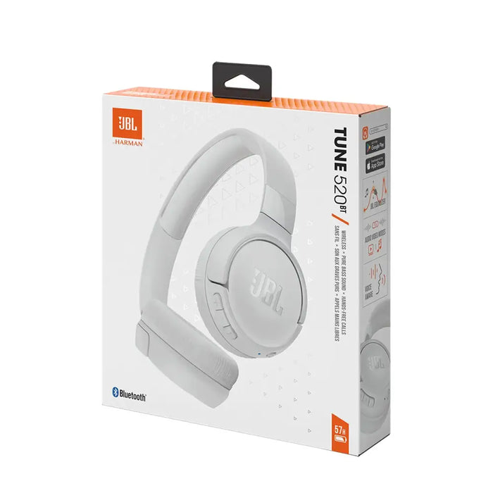 Безжични слушалки JBL Tune 520BT Bluetooth 5.3 бели