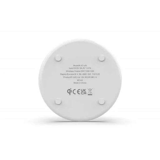 Безжично зарядно устройство RAPOO XC105 Qi 5W/7.5W/10W Бял