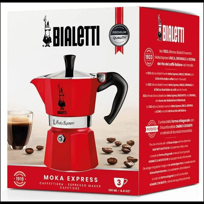 Кафеварка за 3 чаши Moka Express 5466 BIALETTI червена
