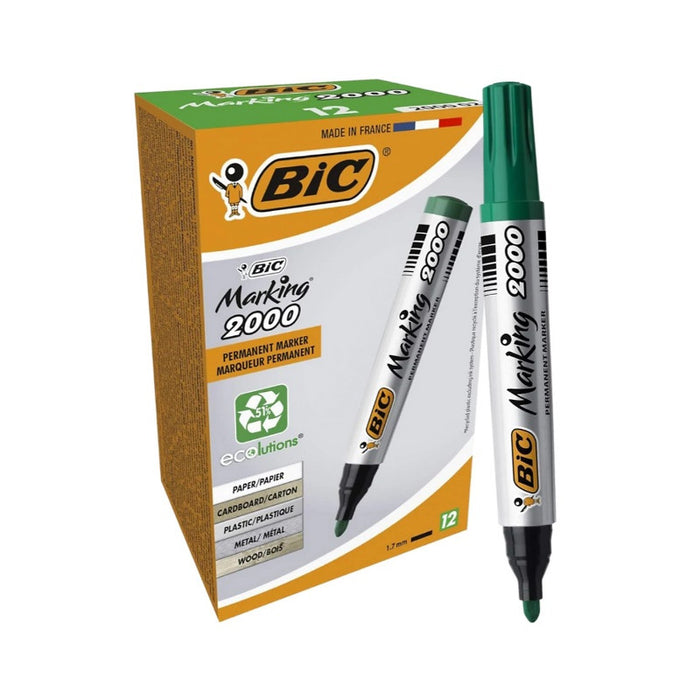 КУТИЯ 12 БР. ПЕРМАНЕНТЕН МАРКЕР BIC - ЗЕЛЕН