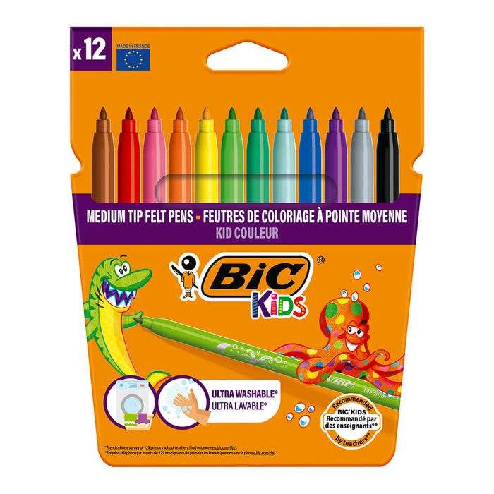 Комплект Химикали с Филц Bic kid couleur Многоцветен (12 броя)