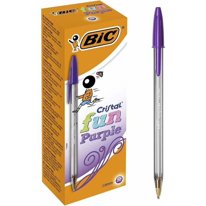 Комплект Химикали Bic Cristal Fun Лилав 1,6 mm (18 броя)