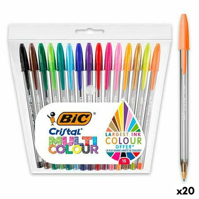 Комплект Химикали Bic Многоцветен 15 Части (20 броя)