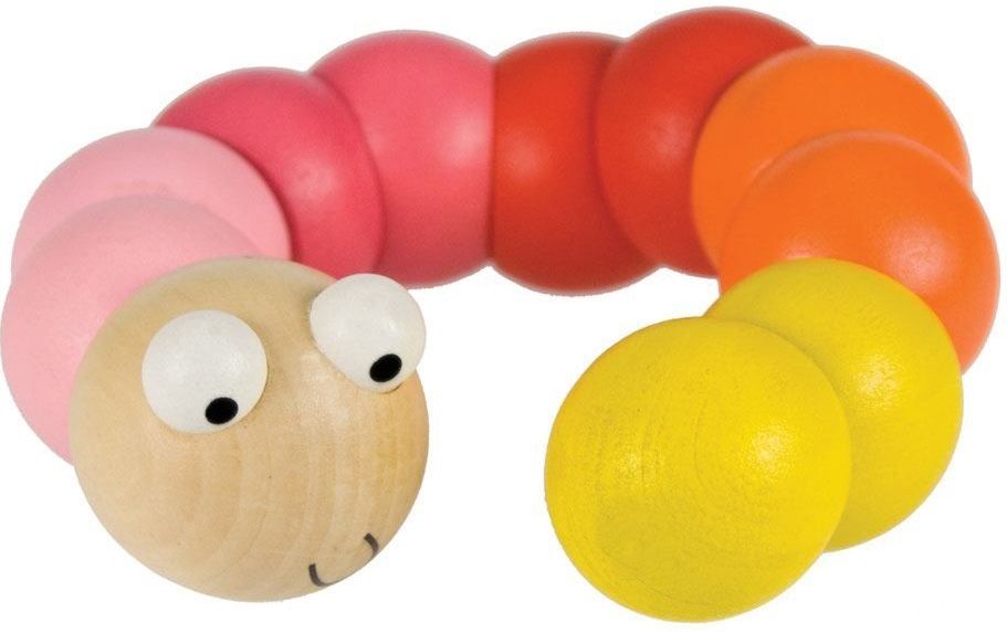 Дървена играчка Bigjigs - Гъвкаво червейче, асортимент