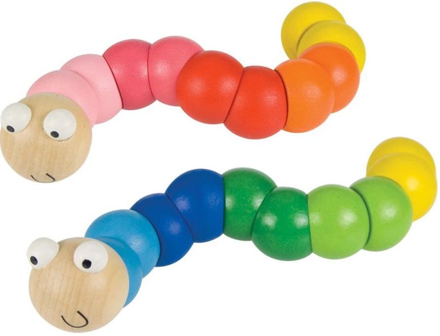 Дървена играчка Bigjigs - Гъвкаво червейче, асортимент