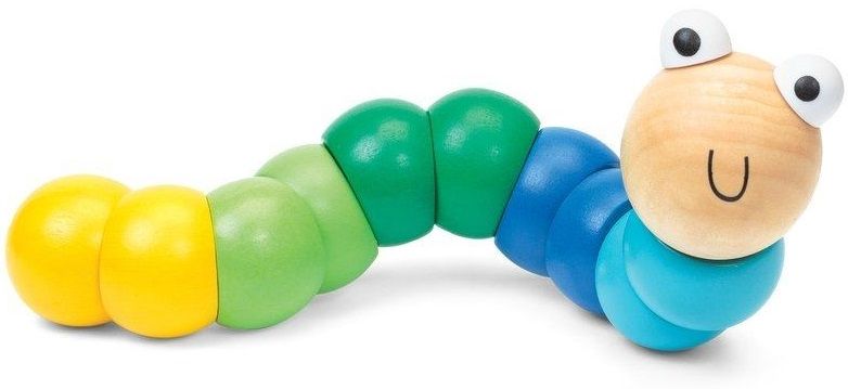 Дървена играчка Bigjigs - Гъвкаво червейче, асортимент
