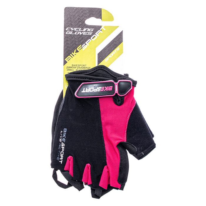 РЪКАВИЦИ BIKESPORT GLM GEL S ЧЕРЕН/РОЗОВ