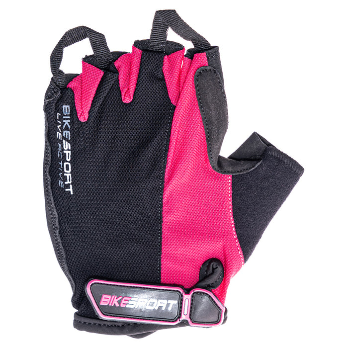 РЪКАВИЦИ BIKESPORT GLM GEL S ЧЕРЕН/РОЗОВ