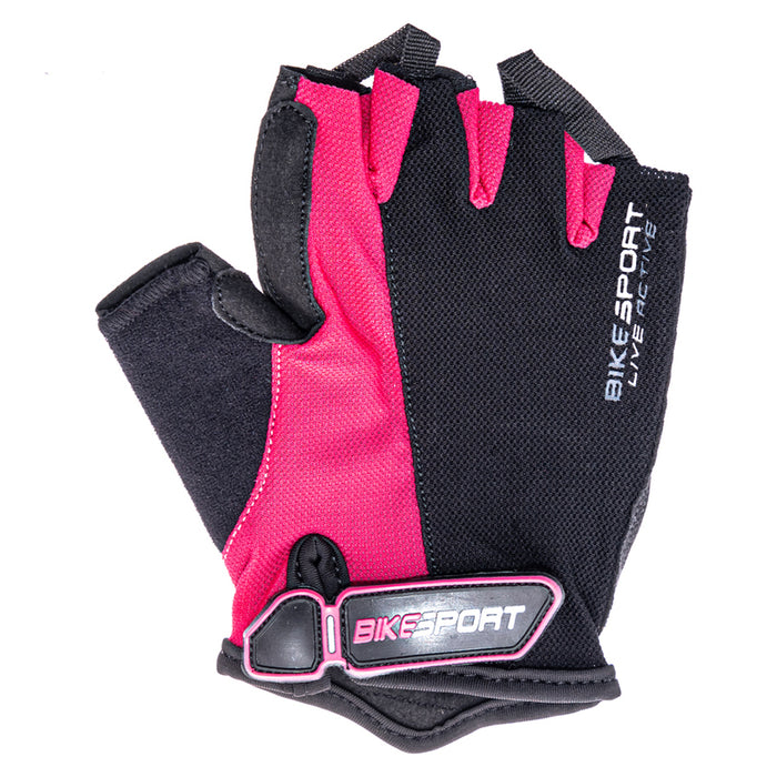 РЪКАВИЦИ BIKESPORT GLM GEL S ЧЕРЕН/РОЗОВ