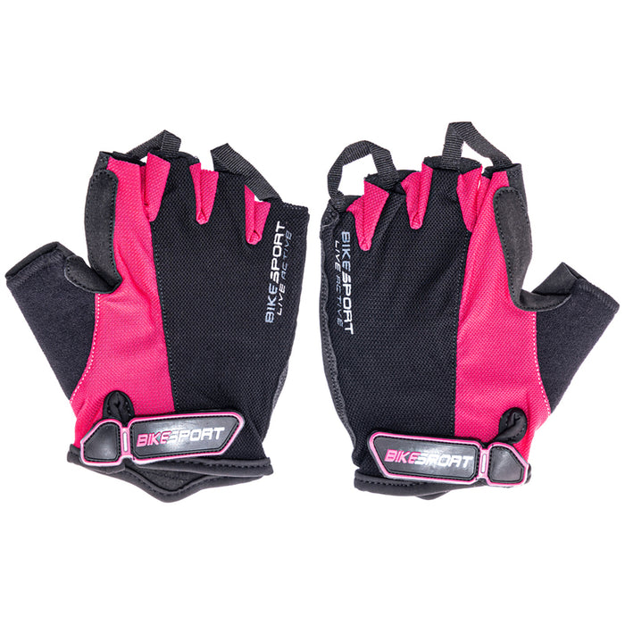 РЪКАВИЦИ BIKESPORT GLM GEL S ЧЕРЕН/РОЗОВ