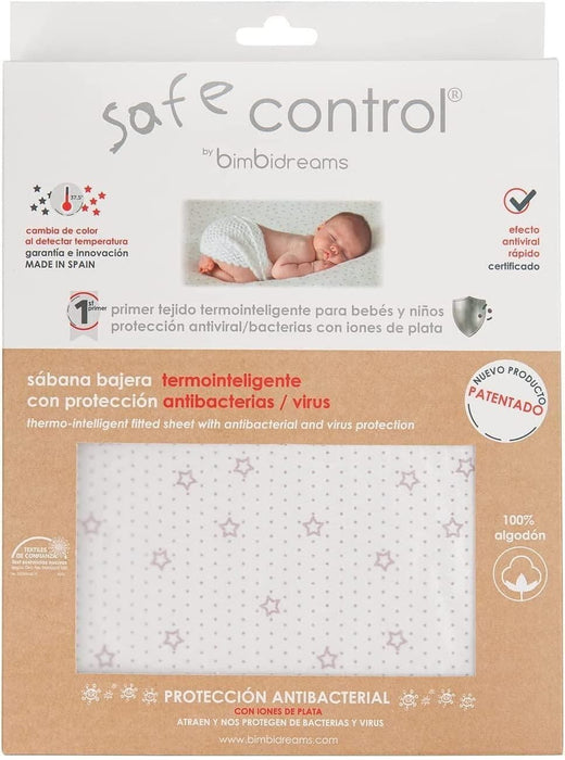 Чаршаф-протектор за бебешка кошара Bimbidreams - Safe Control, 50 x 80 cm, сив