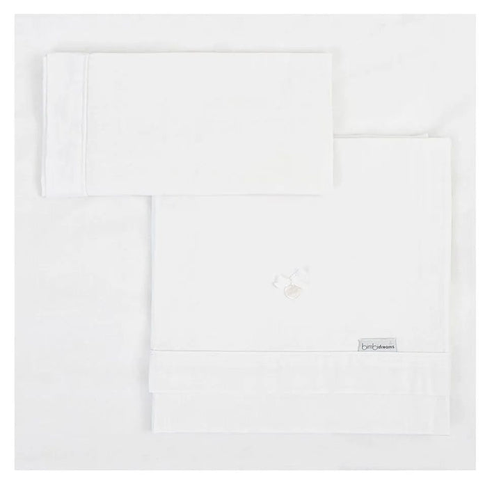 Комплект бебешки чаршафи Bimbidreams - Toscana, White, 3 части, 50 x 80 cm