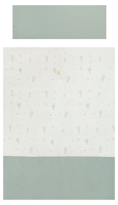 Бебешки спален комплект Bimbidreams - Blue Sky, 2 части, 110 x 155 cm, White/Green