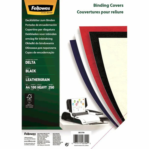 Binding Covers Fellowes Delta 100 Части Черен A4 Картон (10