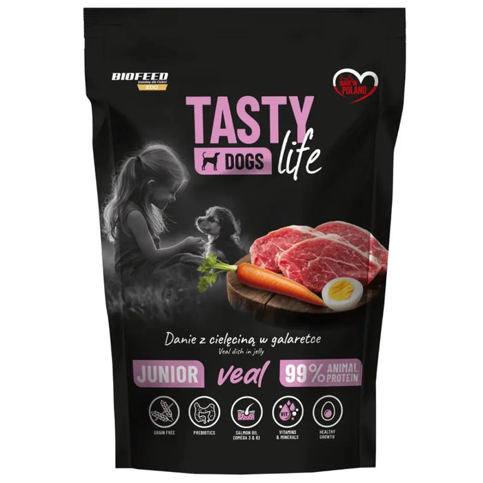 BIOFEED Tasty Dogs Life Junior Телешко - мокра храна