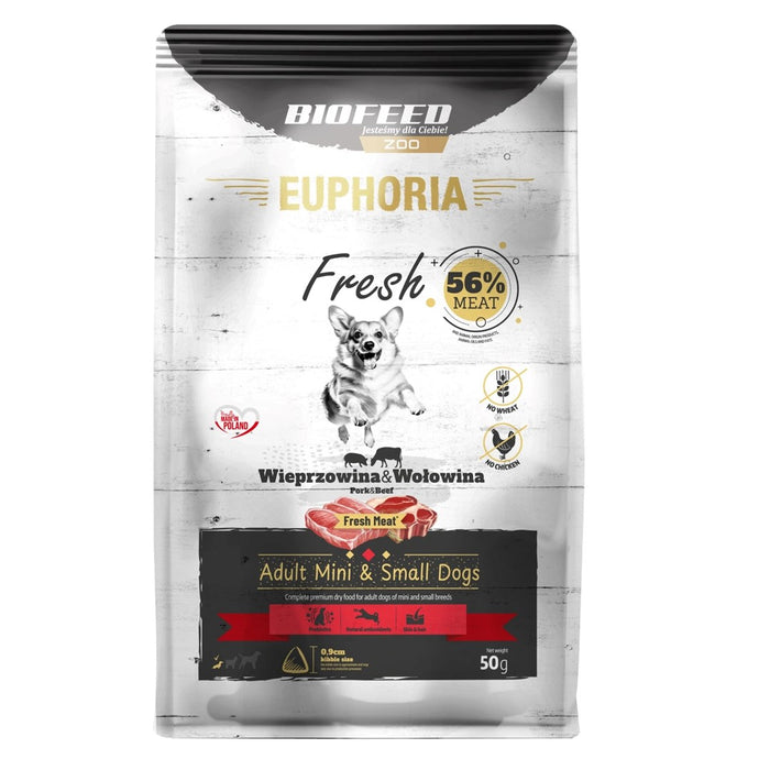 EUPHORIA Fresh Adult Pork с говеждо месо XS/S - суха храна за кучета - 50 г