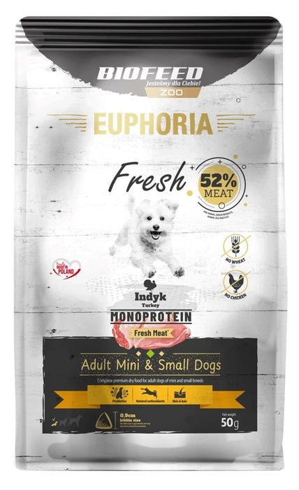 EUPHORIA Fresh Adult Monoprotein Turkey XS/S - суха храна за кучета - 50 г